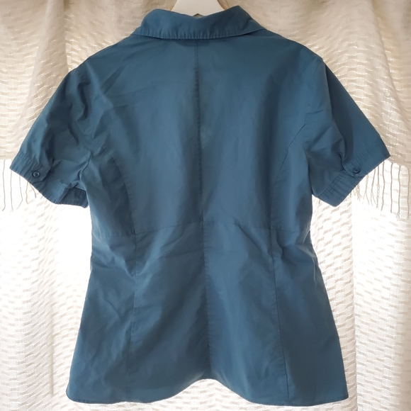 Twist Knot Teal Dress Shirt - Picture 3 of 3